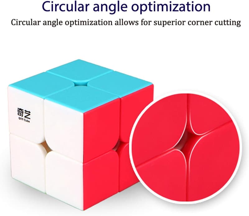Stickerless 2x2 Speed Cube - Educational Puzzle Toy (50mm)