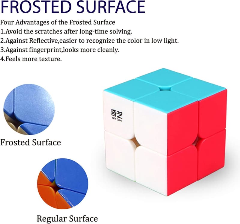 Stickerless 2x2 Speed Cube - Educational Puzzle Toy (50mm)