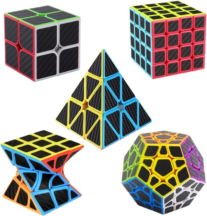 Speed Cube Set - 5-Pack Magic Puzzle Bundle for Kids & Adults
