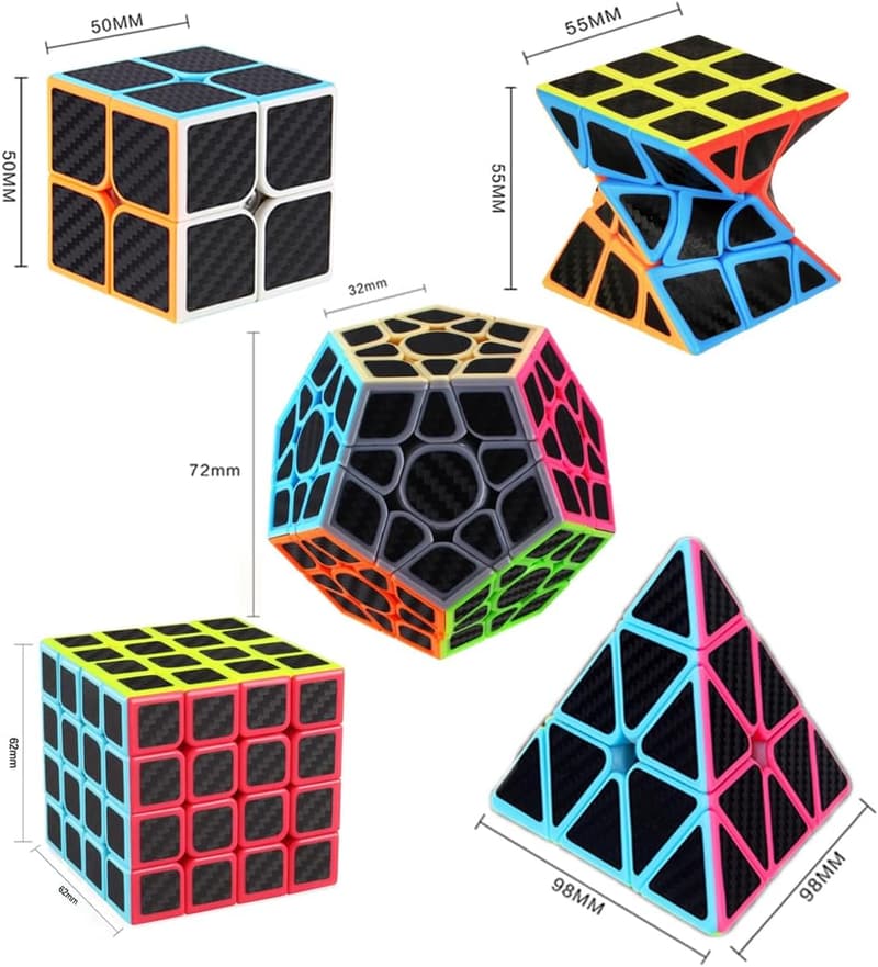Speed Cube Set - 5-Pack Magic Puzzle Bundle for Kids & Adults