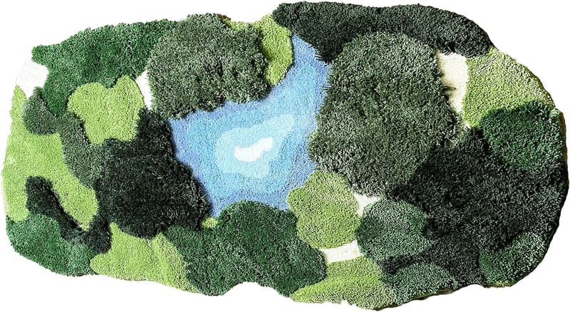 Leaf-Shaped 3D Moss Rug, Non-Slip Soft Bath Mat for Kids & Pets