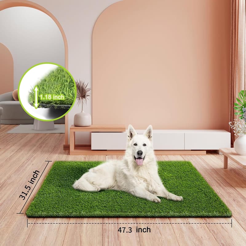 Dog Potty Training Grass Mat - Easy-Clean Turf Rug (47.3x31.5 in)