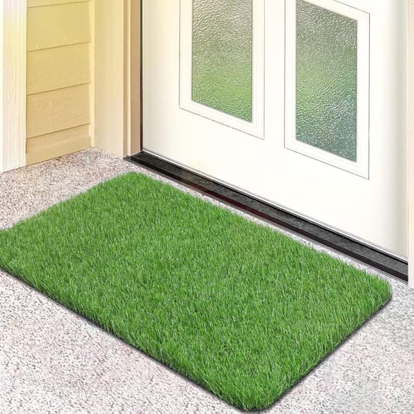 Realistic Artificial Grass Door Mat - 17” x 30” Outdoor/Indoor