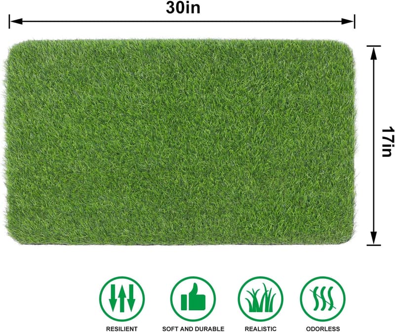 Realistic Artificial Grass Door Mat - 17” x 30” Outdoor/Indoor
