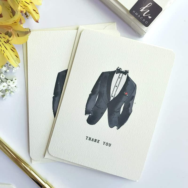 Groomsmen Thank You Cards Boxed Set for Weddings