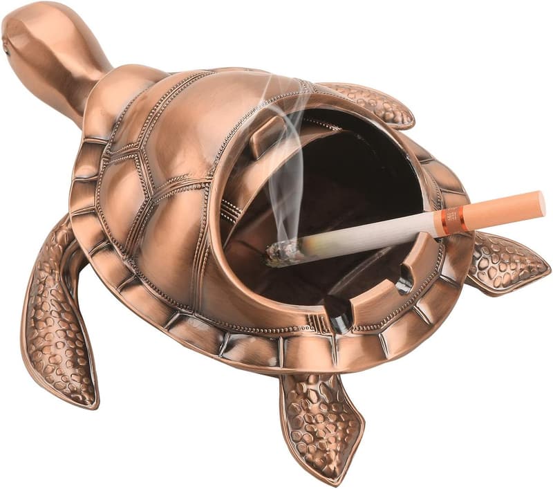 Vintage Turtle Windproof Ashtray for Outdoor & Indoor Smokers