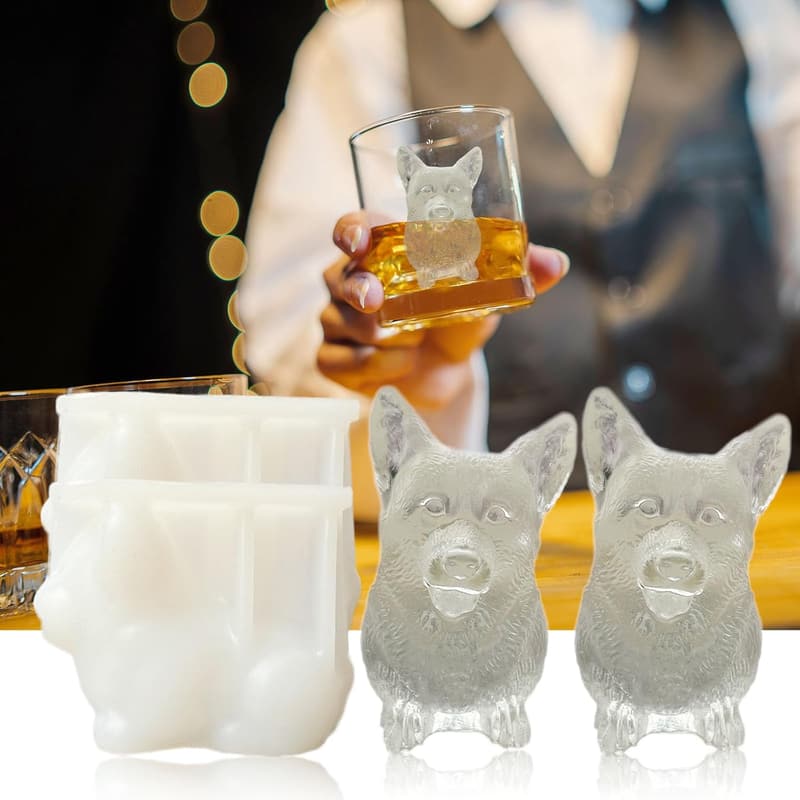 Corgi Ice Cube Molds - Fun Drink Tray for Dog Lovers (2 Pack)