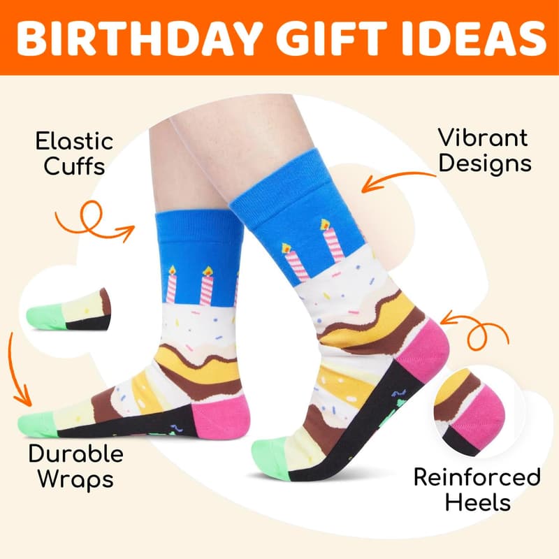 Birthday Socks for Women and Men - Fun Gift for Ages 26-30