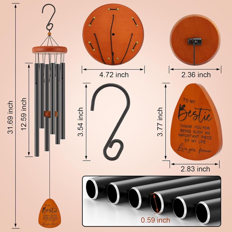 Unique 32-inch Wind Chimes for Women’s Birthday Decor
