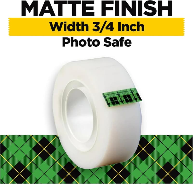 Invisible Scotch Magic Tape - 12 Rolls for Home and School