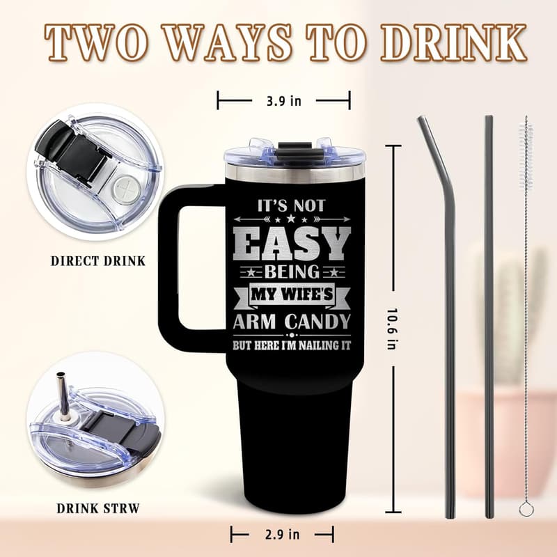 Appreciation Gift for Husband, Stainless Steel 40 Oz Tumbler