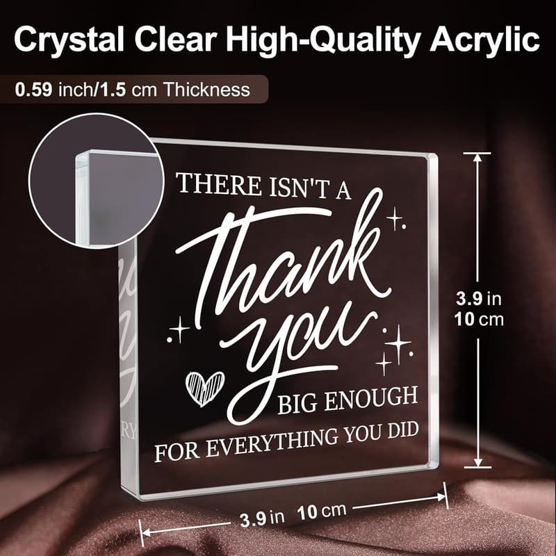 Teacher Appreciation Acrylic Desk Plaque - Thank You Gift for Colleagues