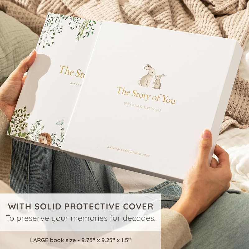 Timeless Gender-Neutral Baby Memory Book for the First 5 Years