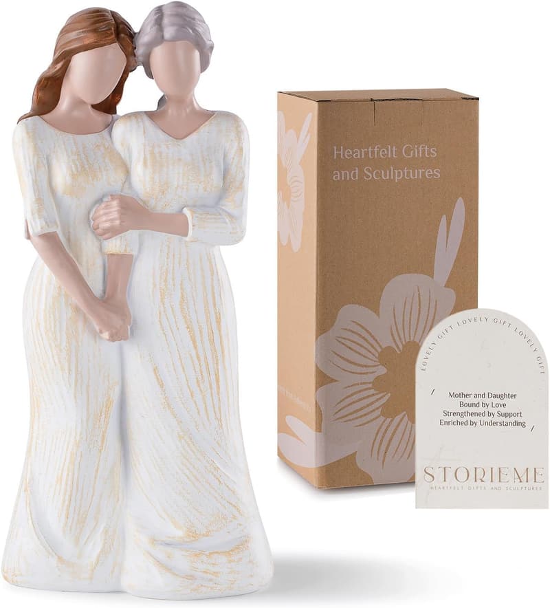 Mom Birthday Gift: Unique Mother-Daughter Figurine Statue