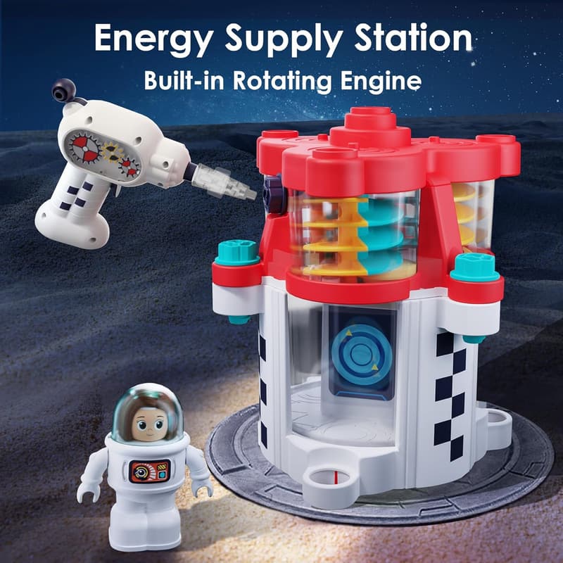 Rocket Space Playset with Shuttle & Astronauts - STEM Toy for Ages 3-8