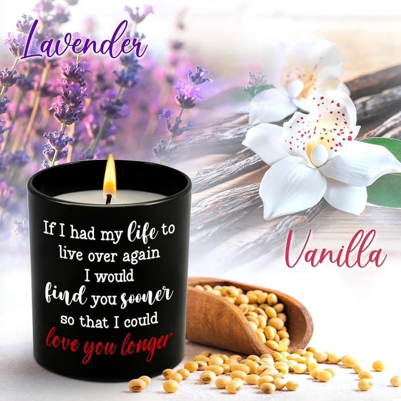 Anniversary Candle - 10 oz Vanilla Lavender for Couples