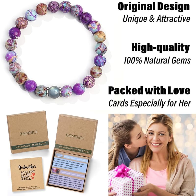 Gemstone Bracelet Gift for Women - Natural Stone Design