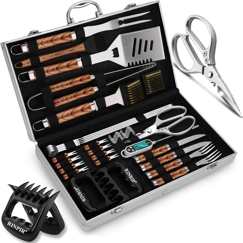 Deluxe Stainless Steel BBQ Tool Set for Father's Day