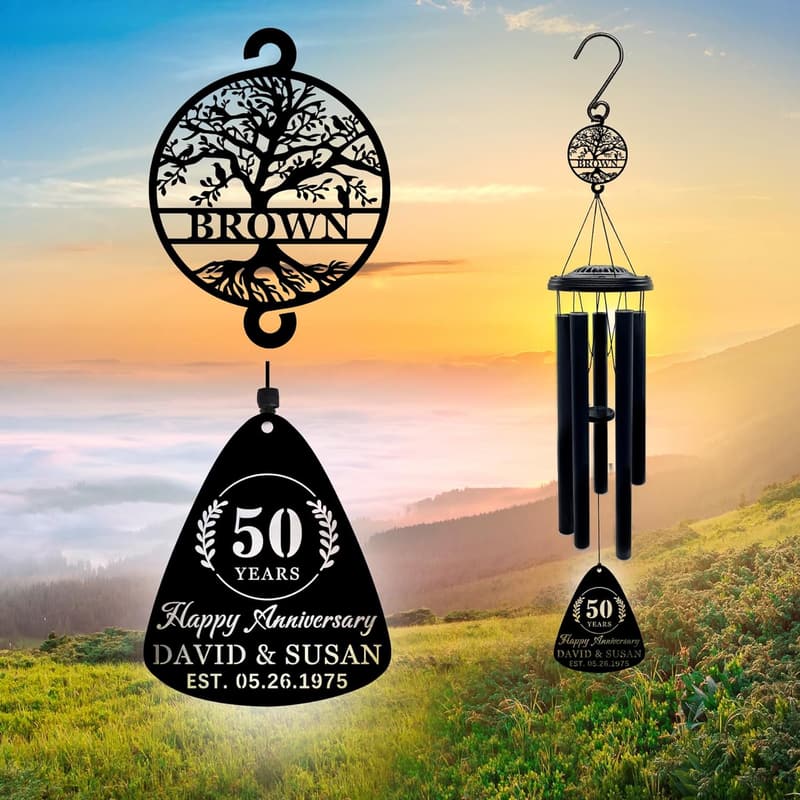 60th Anniversary Custom Wind Chime Gift for Couples