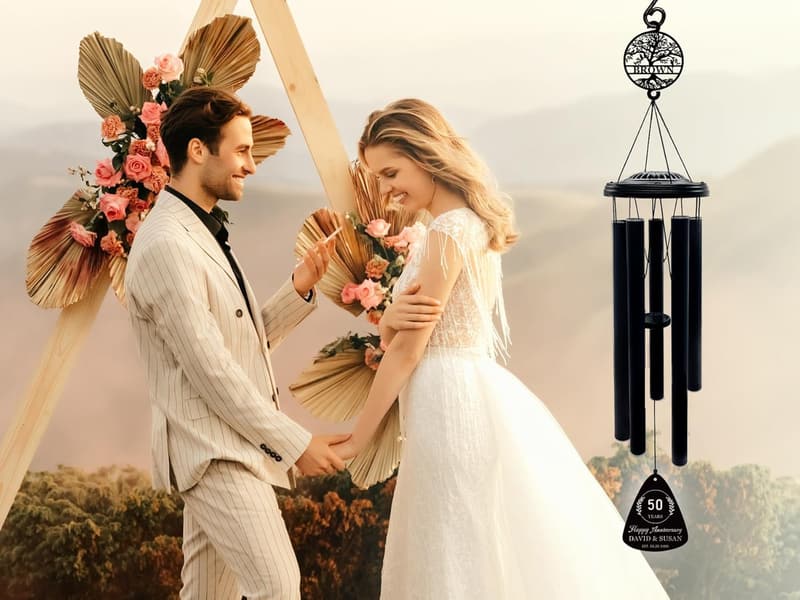60th Anniversary Custom Wind Chime Gift for Couples