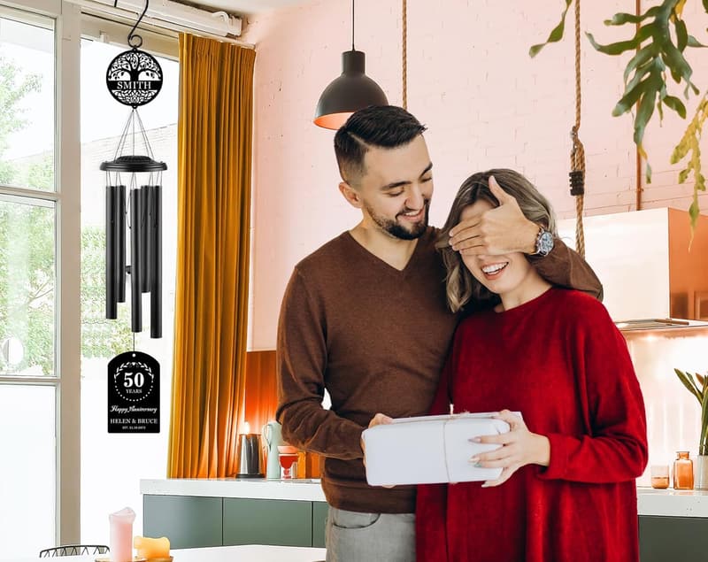 Custom Wind Chime - Personalized Anniversary Gift for Couples
