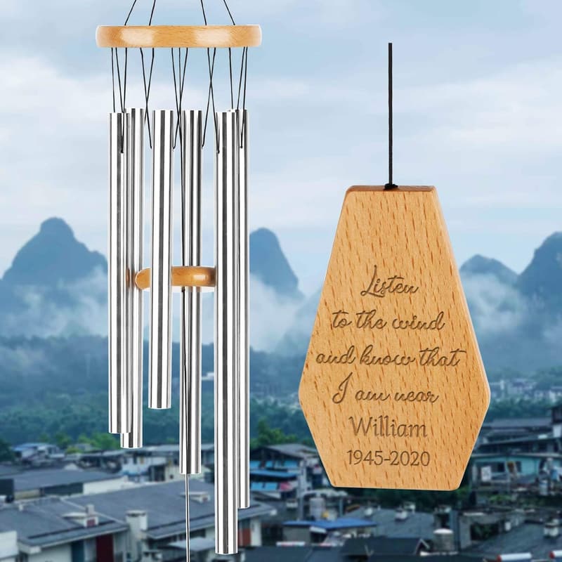 Memorial Wind Chimes for Parents | Personalized Sympathy Gift
