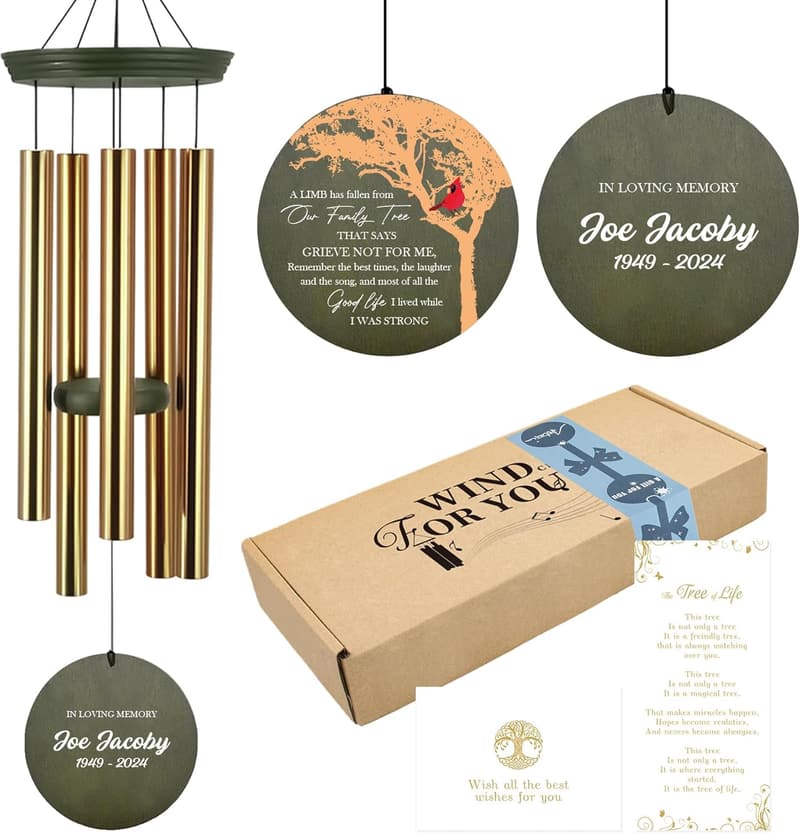 Personalized Memorial Wind Chimes for Loss of Loved One