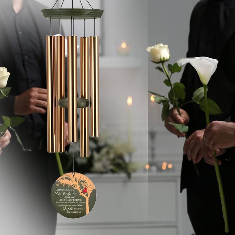 Custom 36-Inch Sympathy Wind Chimes for Memorial Remembrance