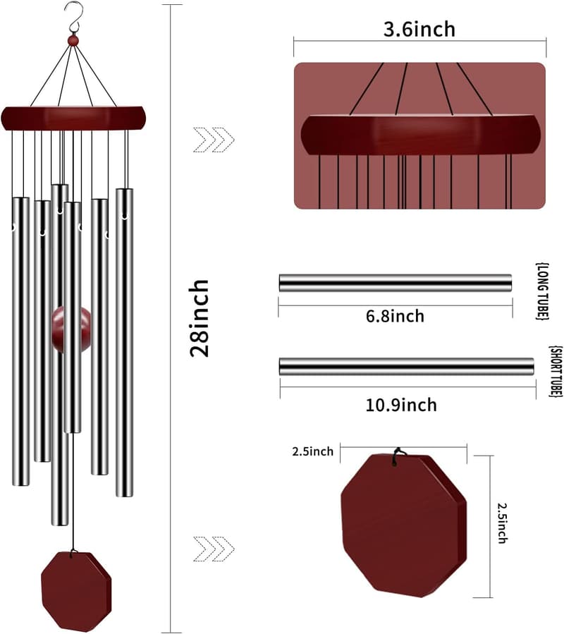 Sympathy Memorial Wind Chimes with Personalized Deep Tone