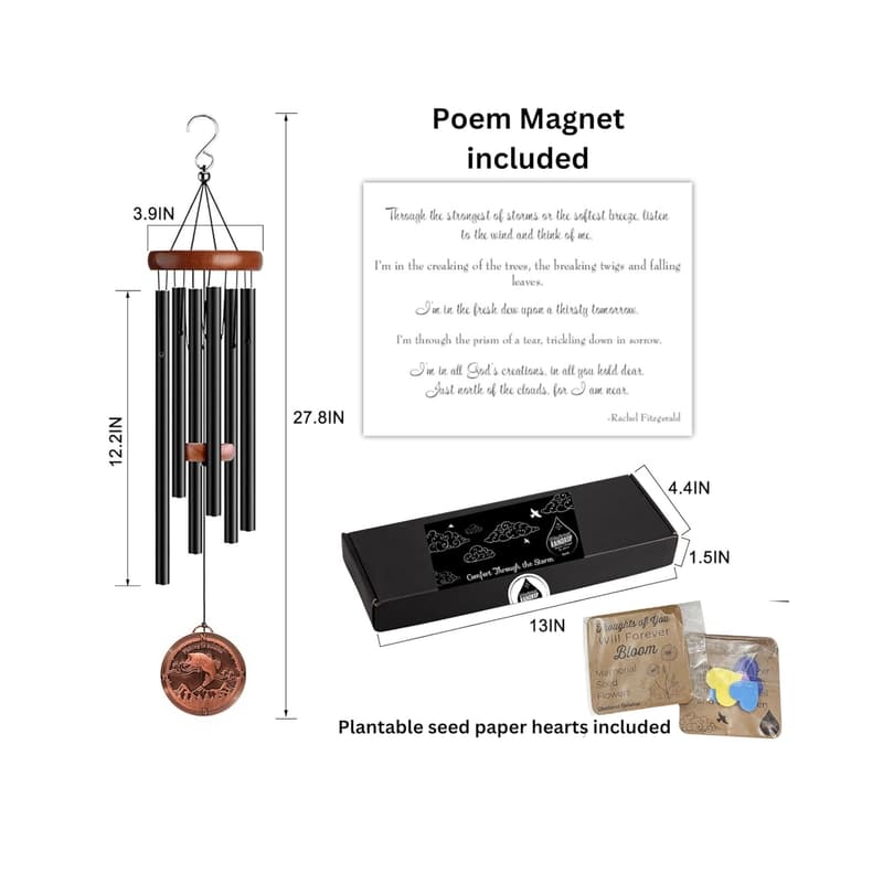 Personalized Memorial Wind Chimes for Sympathy Gifts