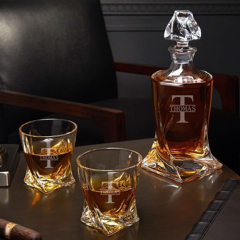 Personalized Oakmont Twist Decanter Set