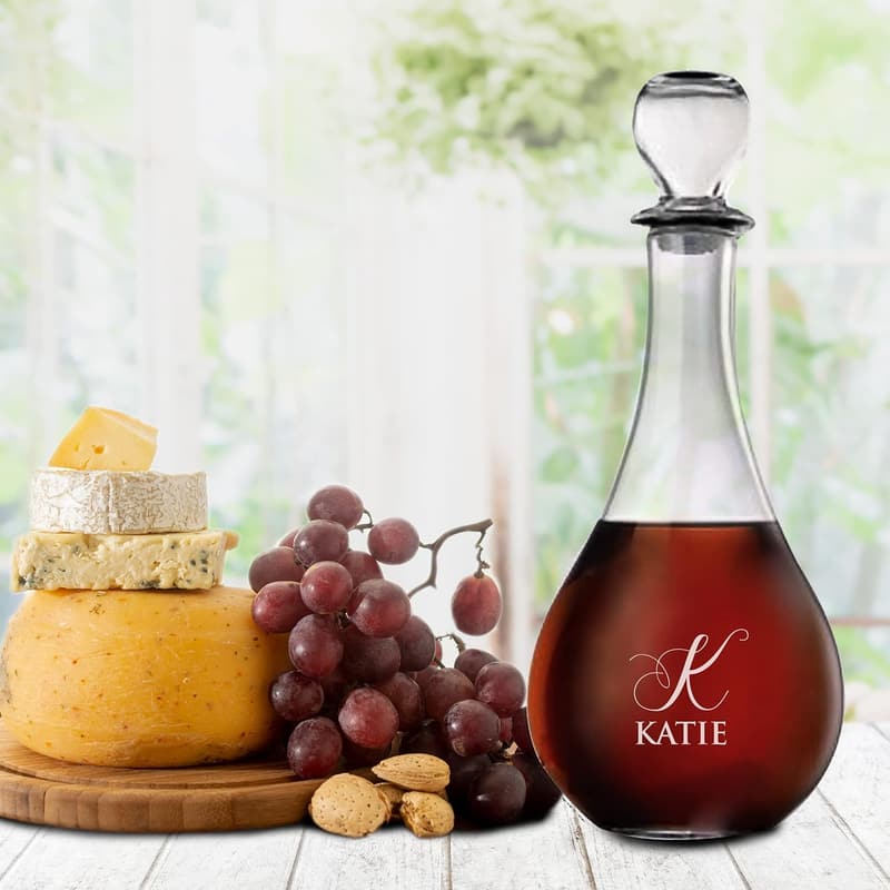 Personalized Wine Decanter with Custom Monogram