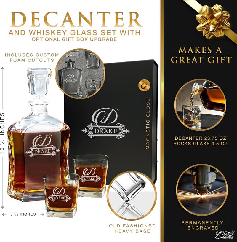 Personalized 23 oz Engraved Liquor Decanter Gift