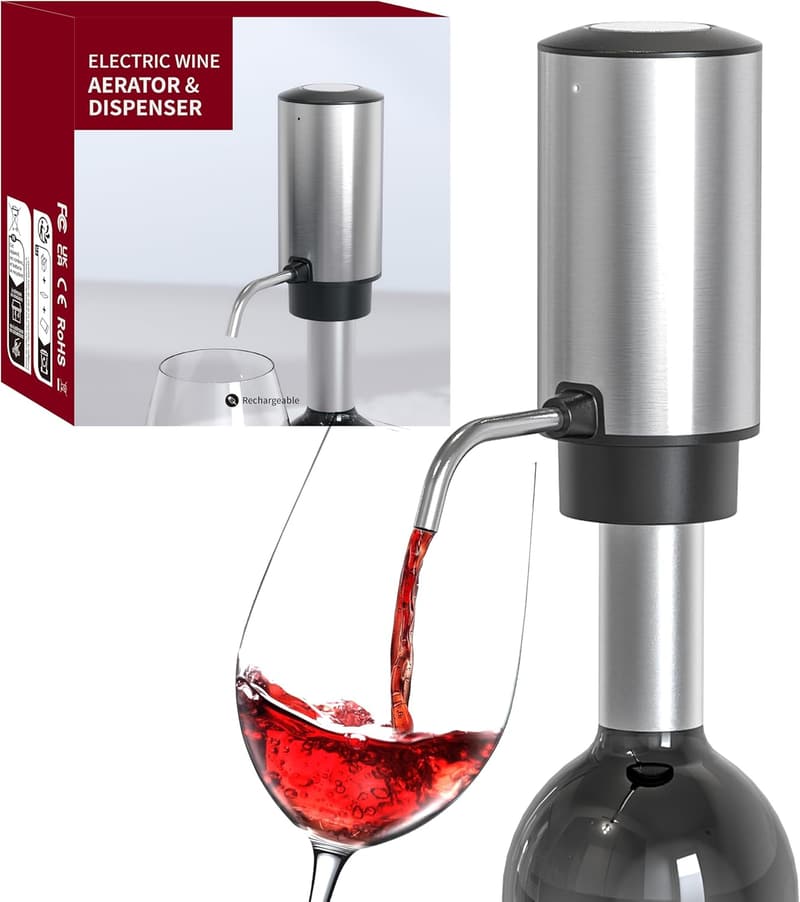 Rechargeable Electric Wine Aerator & Dispenser for Wine Lovers