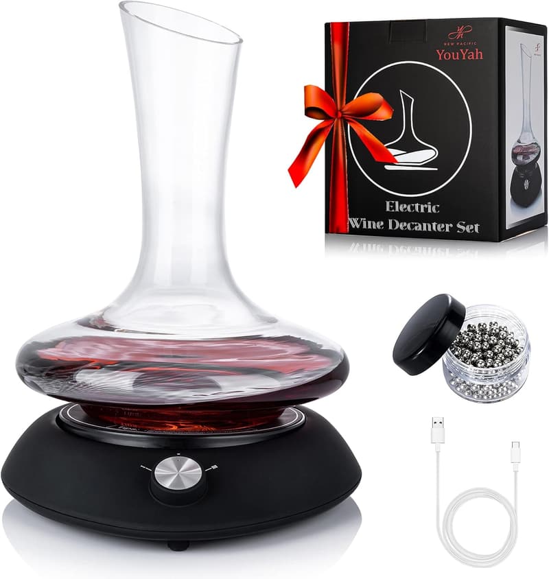 Wine Decanter Set with Electric Aerator - Perfect Gift for Wine Lovers