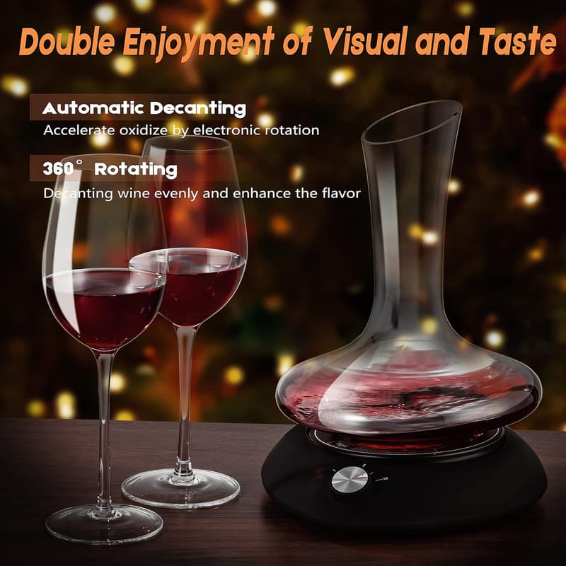 Wine Decanter Set with Electric Aerator - Perfect Gift for Wine Lovers