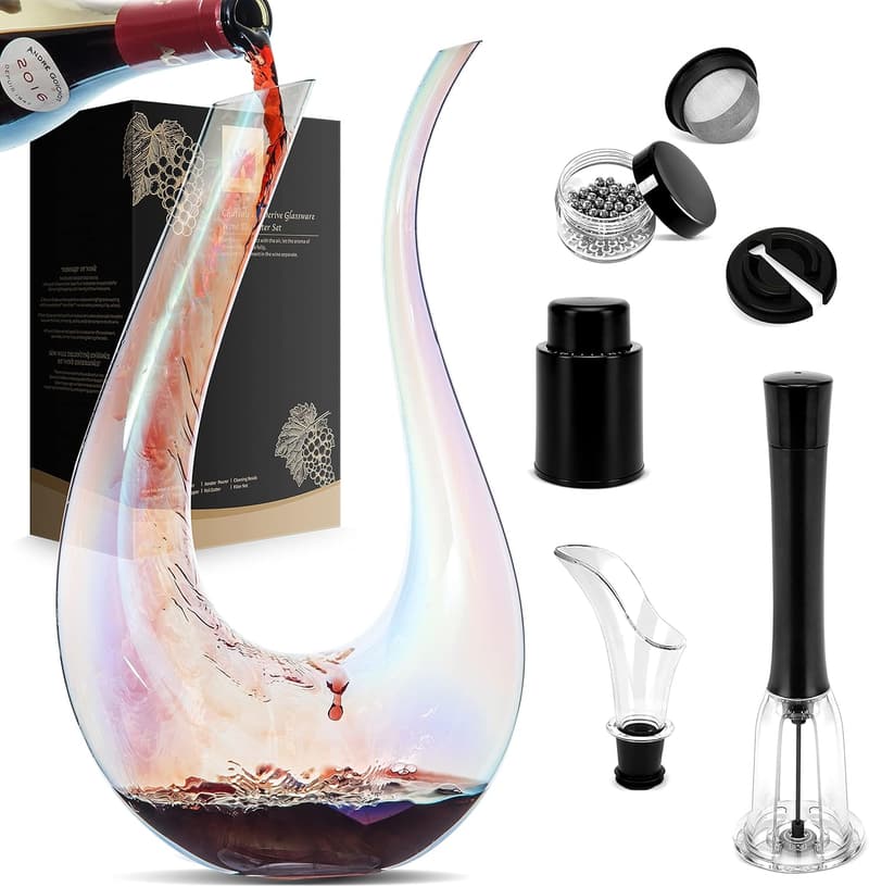 Iridescent Wine Decanter Set with Accessories - 1200ml