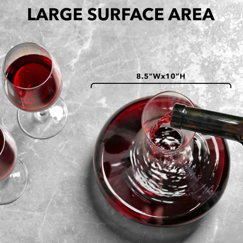 Hand Blown Crystal Wine Decanter with Aerator, 750ml