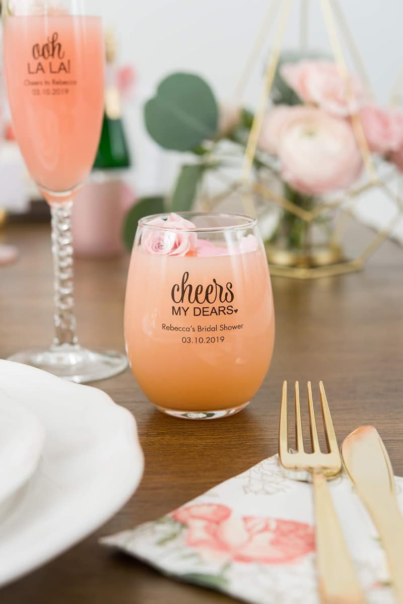 Personalized Stemless Wine Glasses - 9oz, Set of 24