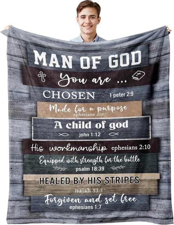Inspirational Bible Blanket for Men - 60