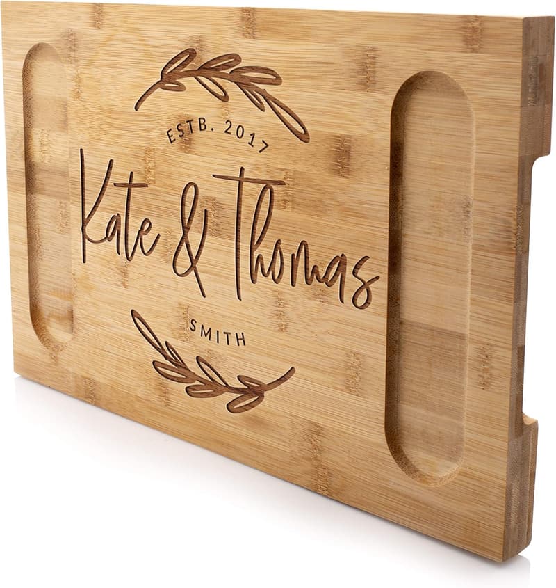 Personalized Bamboo Charcuterie Board for Weddings and Housewarming