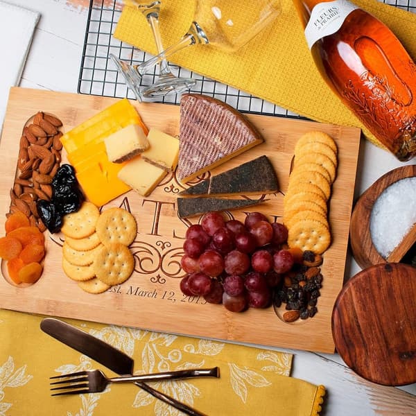 Personalized Bamboo Charcuterie Board for Weddings and Housewarming