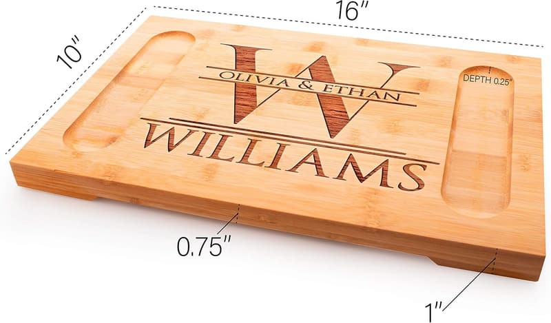 Personalized Bamboo Charcuterie Board for Weddings and Housewarming