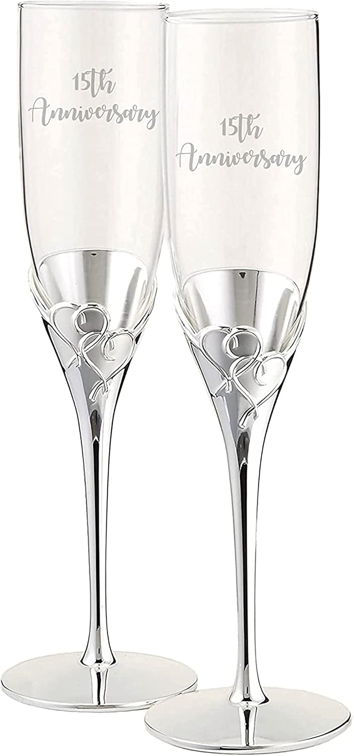 Personalized Wedding Champagne Flutes Set - Custom Engraved