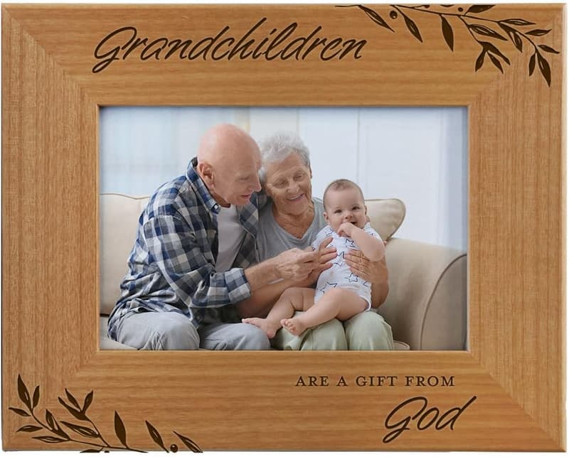 Grandparent's Day Engraved Wood Photo Frame for Grandparents
