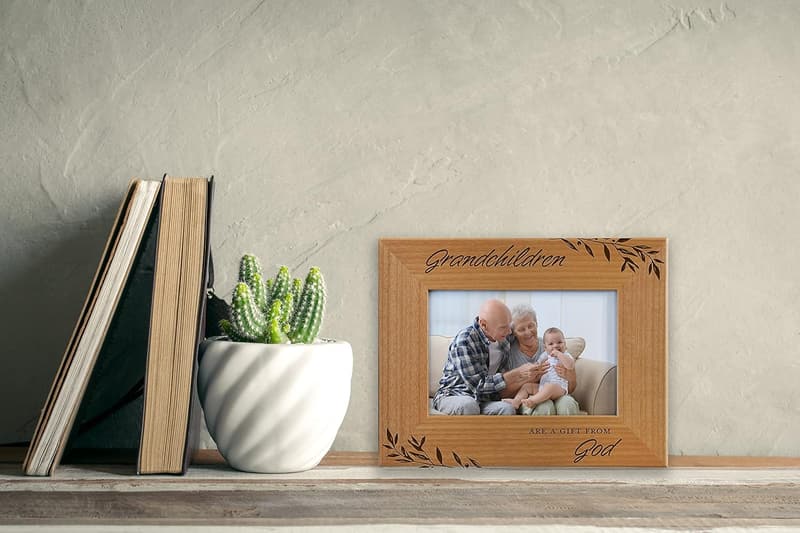 Grandparent's Day Engraved Wood Photo Frame for Grandparents