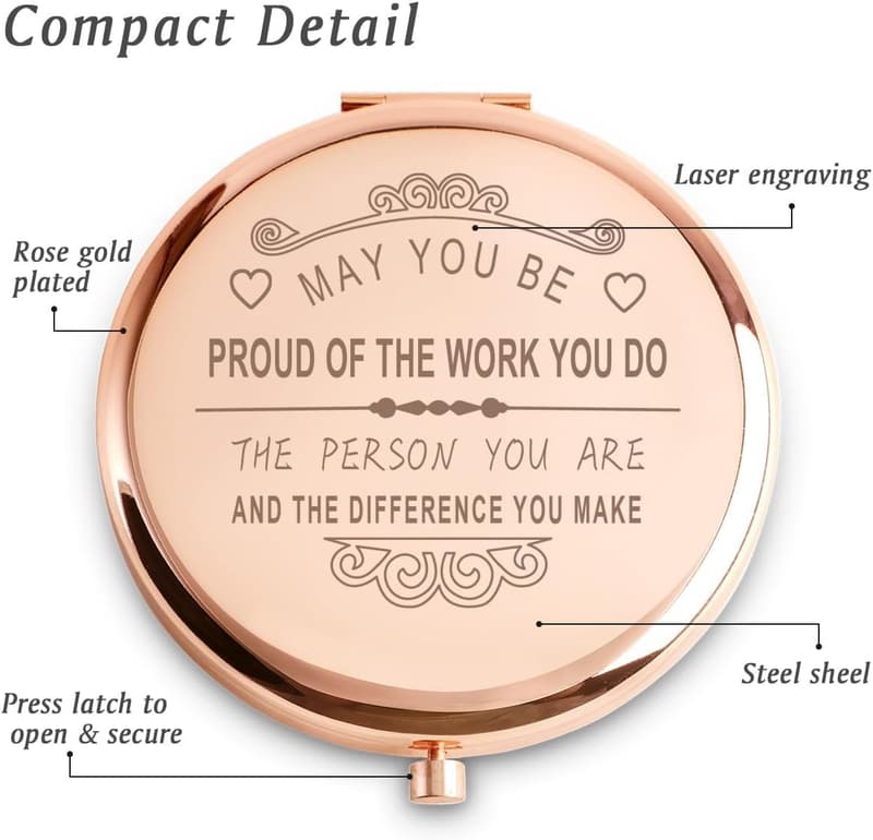 Personalized Inspirational Compact Mirror Gift for Women