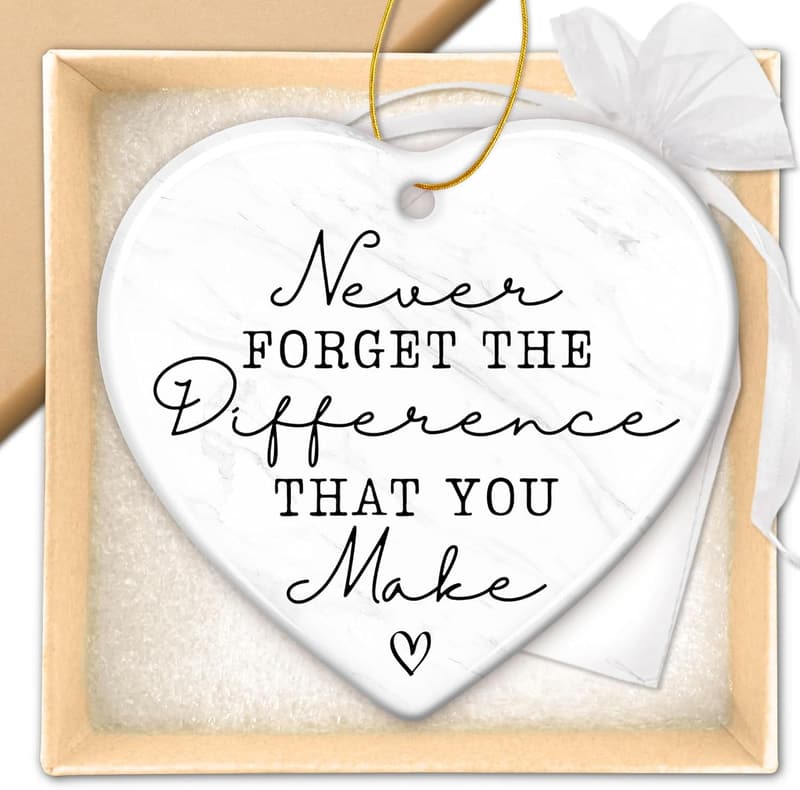 Teacher Appreciation Heart-Shaped Keepsake Ornament