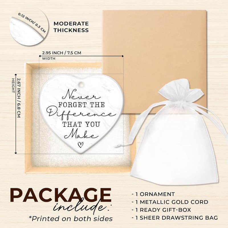 Teacher Appreciation Heart-Shaped Keepsake Ornament