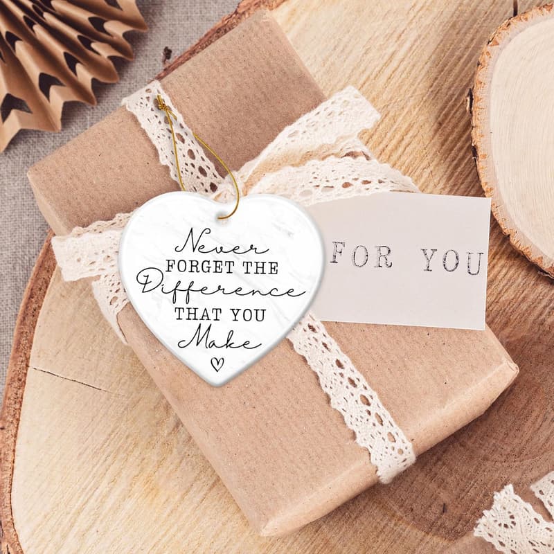 Teacher Appreciation Heart-Shaped Keepsake Ornament